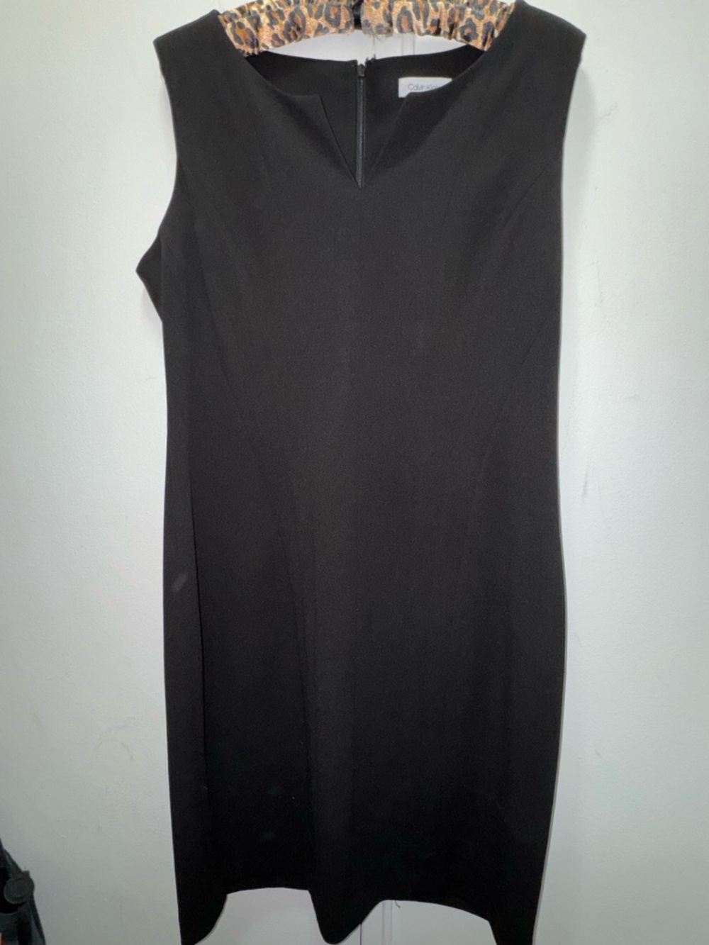 Calvin Klein Black Sleeveless Sheath Dress Size 14